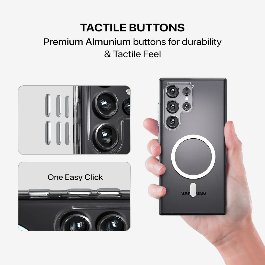 Anti Yellow MagSafe clear case for Samsung Galaxy S25 Ultra 