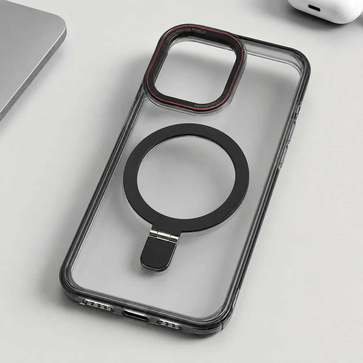 Metal Camera Guard Ring Stand Case