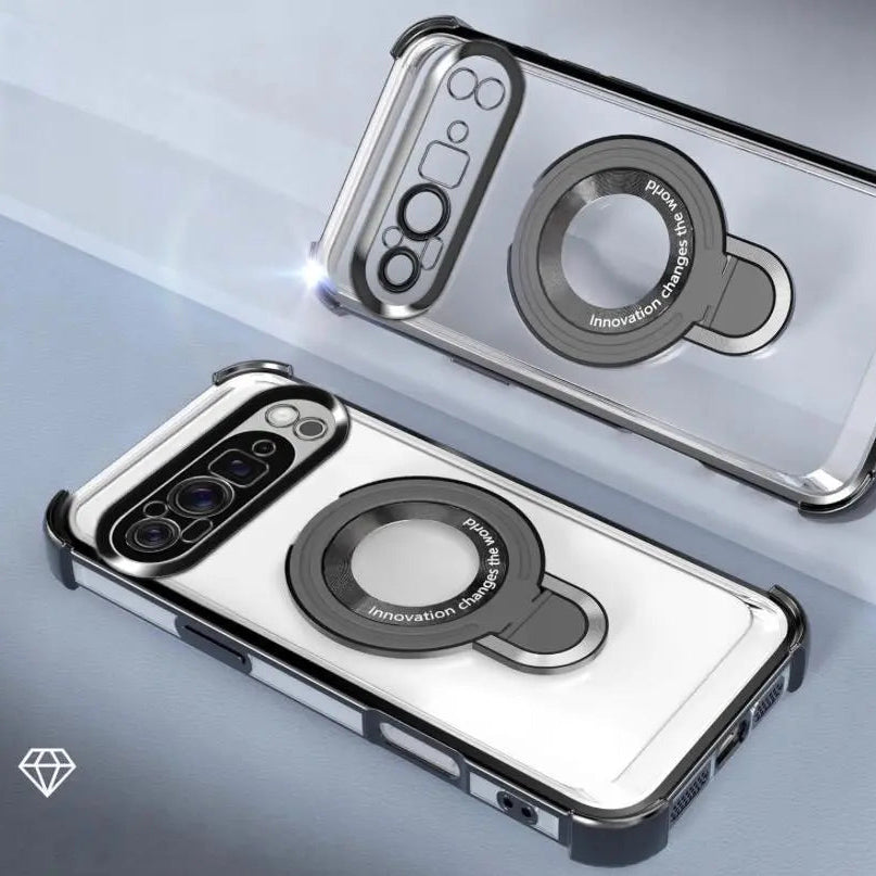 Google Pixel hybrid clear case with rotating ring kickstand