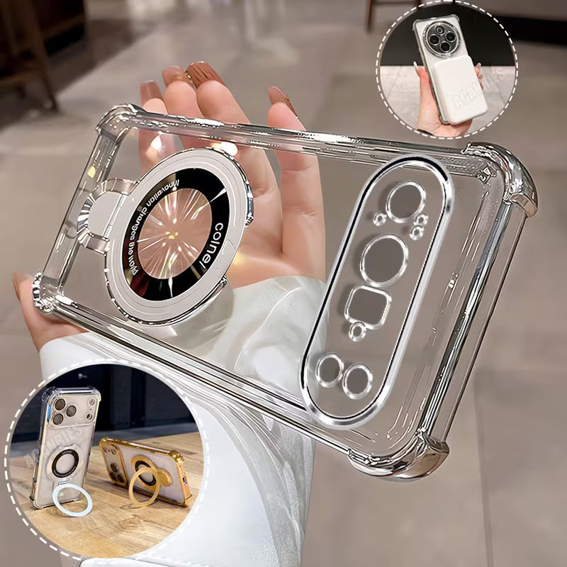 Crystal clear ring stand case for Google Pixel with transparent back