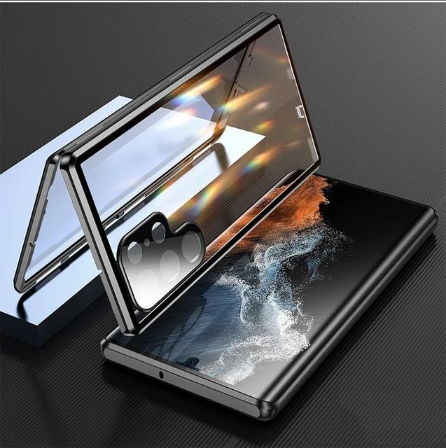 Dual Privacy Glass Metal Bumper Case - 360 Protection