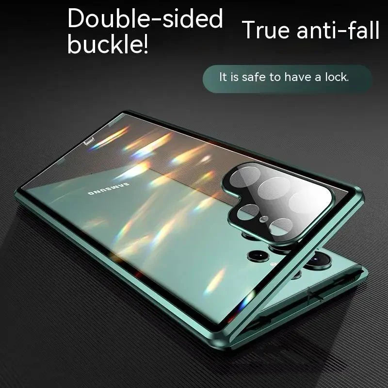 Dual Privacy Glass Metal Bumper Case - 360 Protection