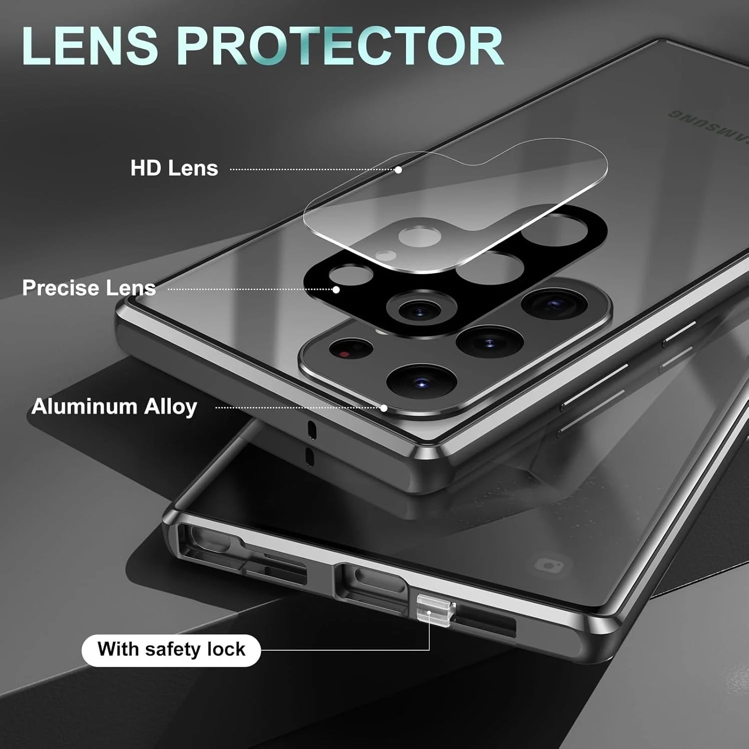 Dual Privacy Glass Metal Bumper Case - 360 Protection