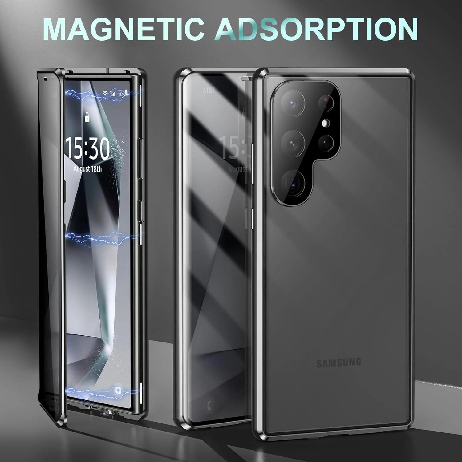 Dual Privacy Glass Metal Bumper Case - 360 Protection