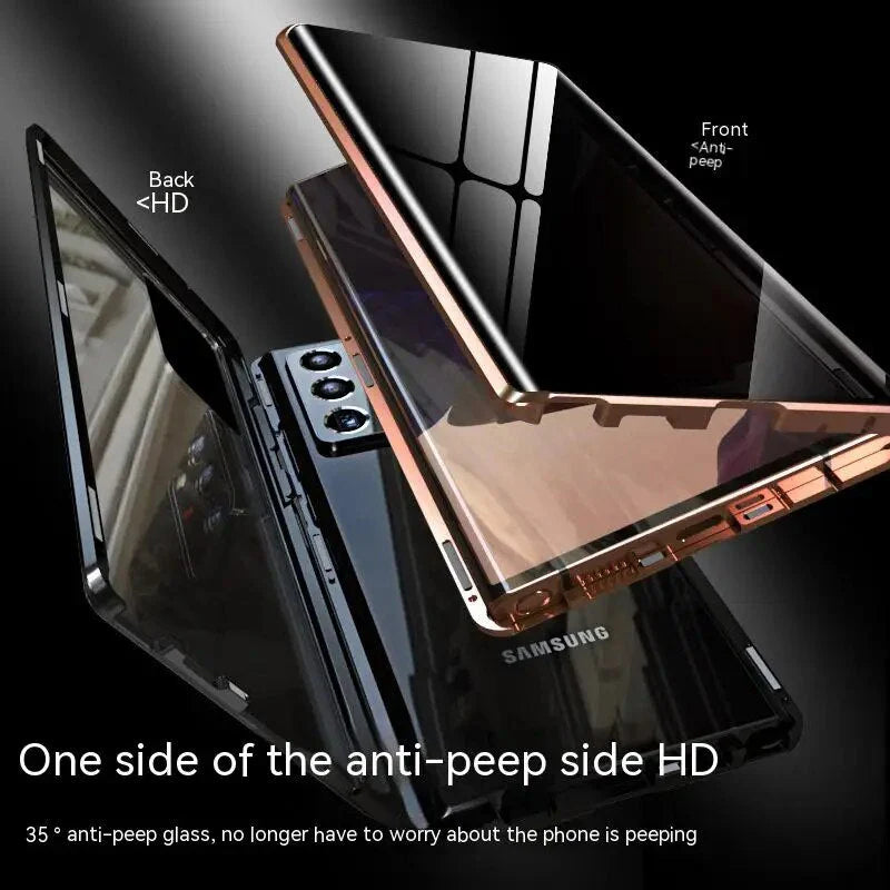 Dual Privacy Glass Metal Bumper Case - 360 Protection