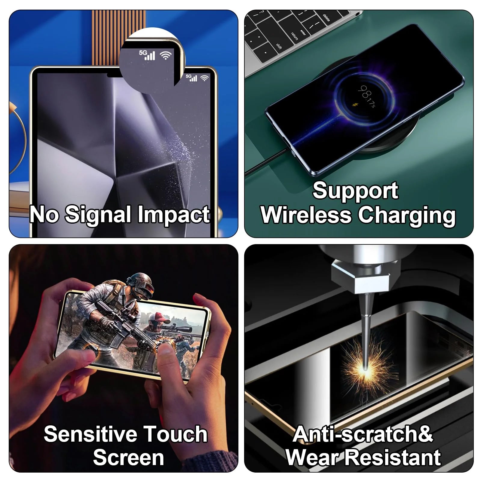 Dual Privacy Glass Metal Bumper Case - 360 Protection