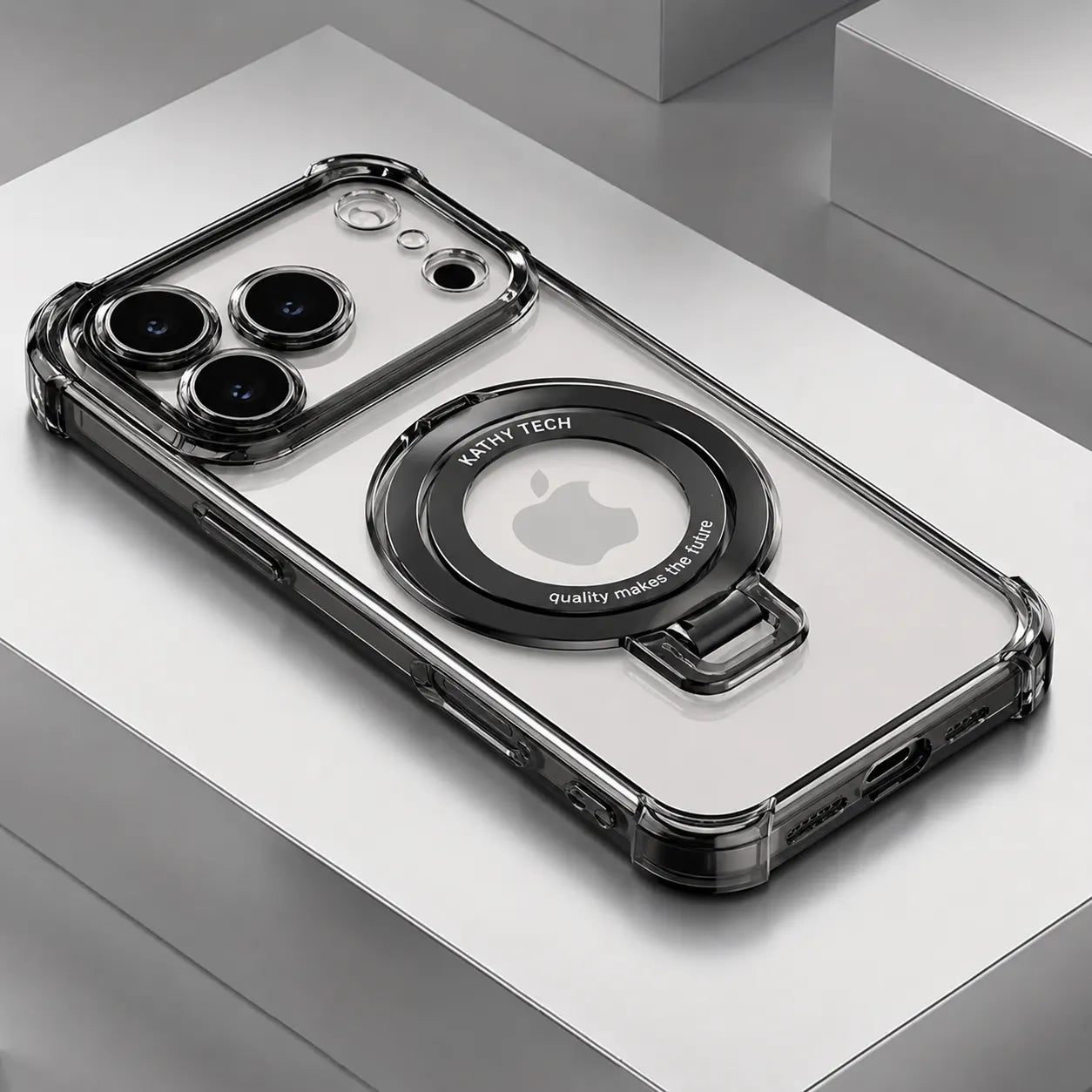 Electroplated Chrome CD Ring Stand Case