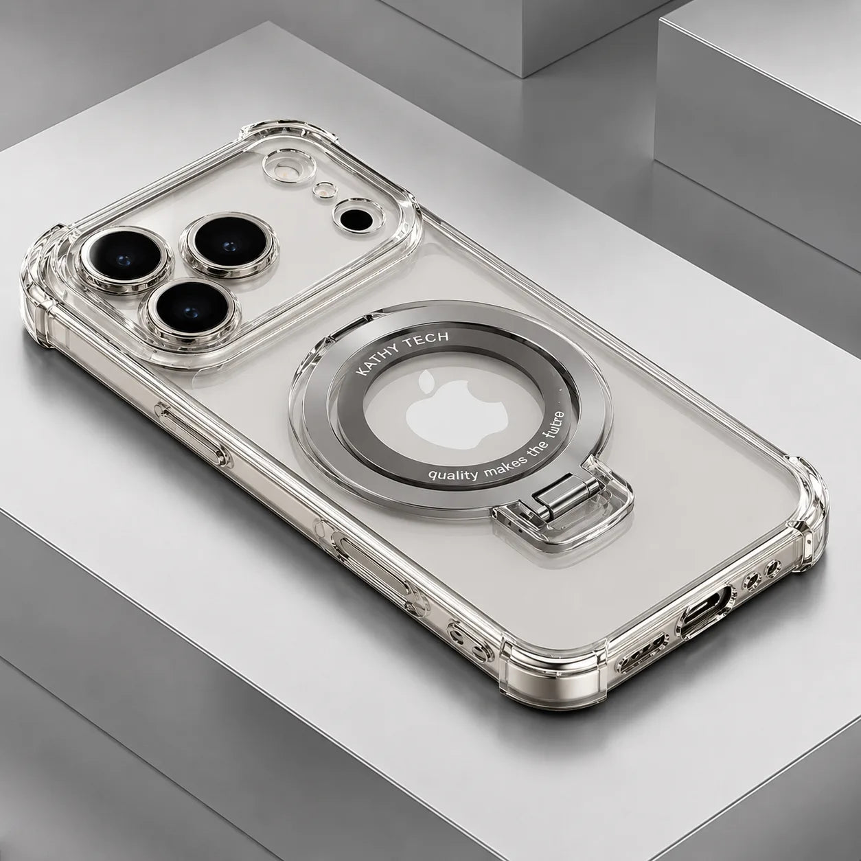 Electroplated Chrome CD Ring Stand Case