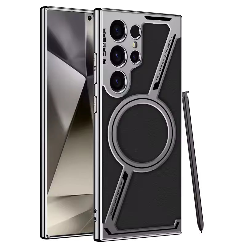 Cosmos Joy Galaxy S26 Ultra Magnetic Ring Armor Case dark gray