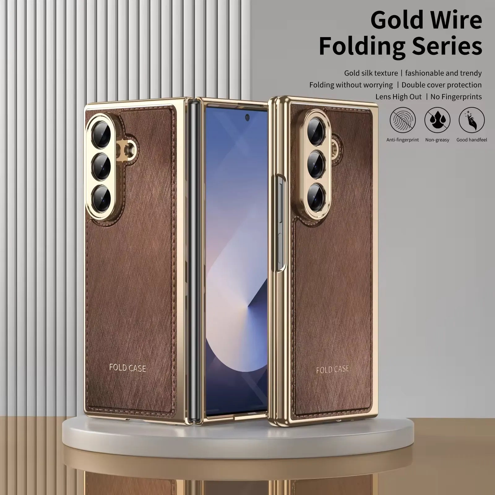 Gold Border Folding Case for Samsung Galaxy Z Fold