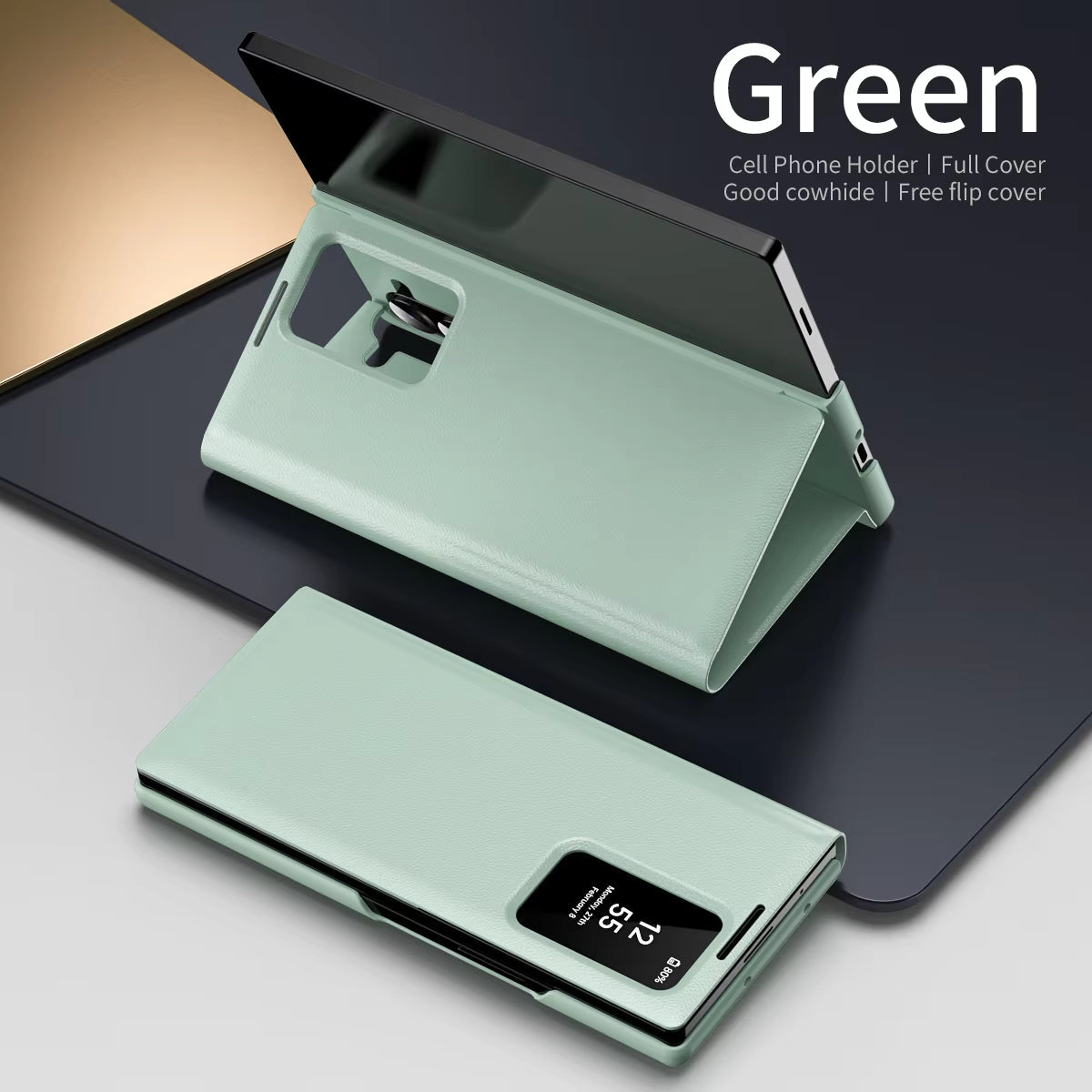 Galaxy Z Fold 7 green Smart View IC Wallet Cover Cosmos Joy