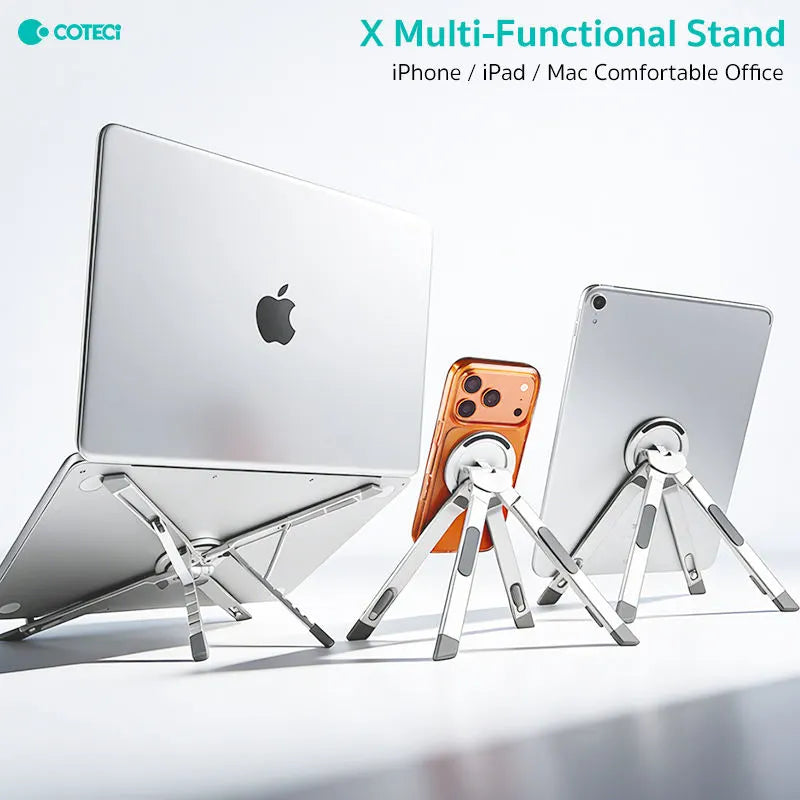 Coteci 4-in-1 Foldable Laptop Stand & Magnetic Phone Holder