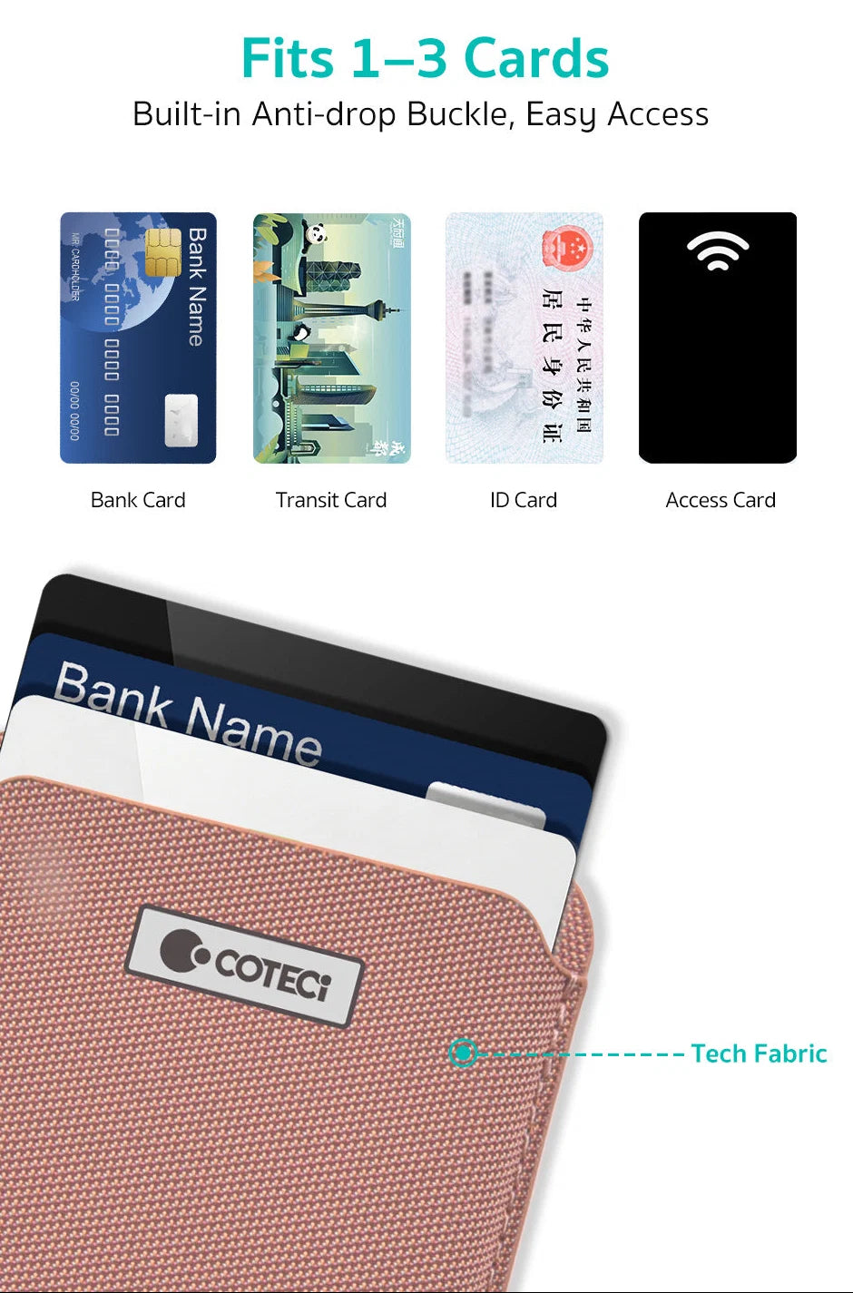 COTECi TR-062 Magnetic Card Holder Wallet with Stand