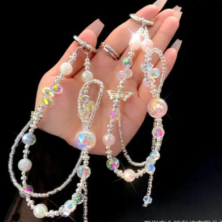 Luxury Pearl Butterfly Crystal Phone Chain