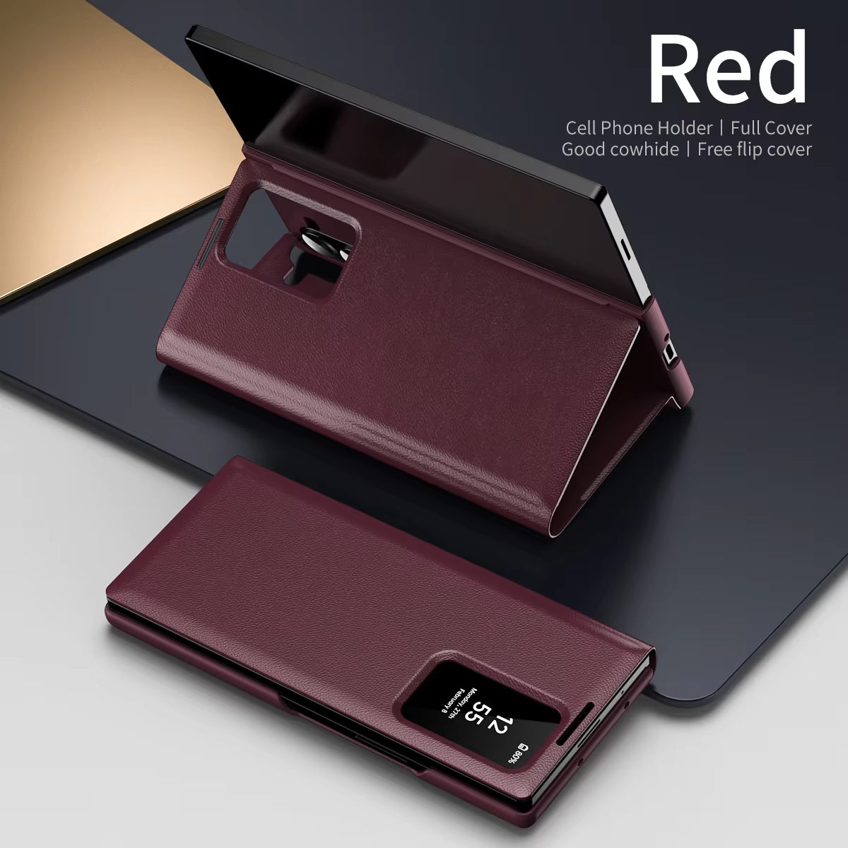 Galaxy Z Fold 7 red Smart View Wallet Cover Cosmos Joy