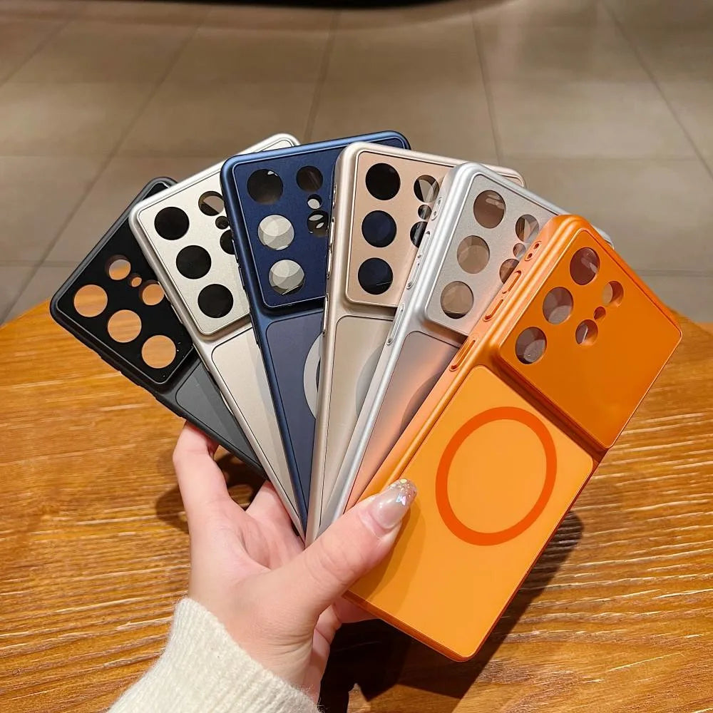 Magnetic Glass Camera Protective Phone Case