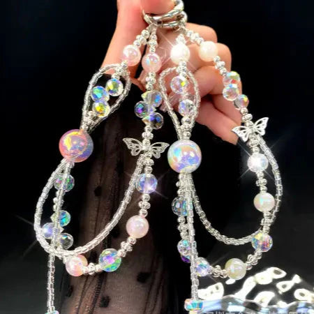 Luxury Pearl Butterfly Crystal Phone Chain