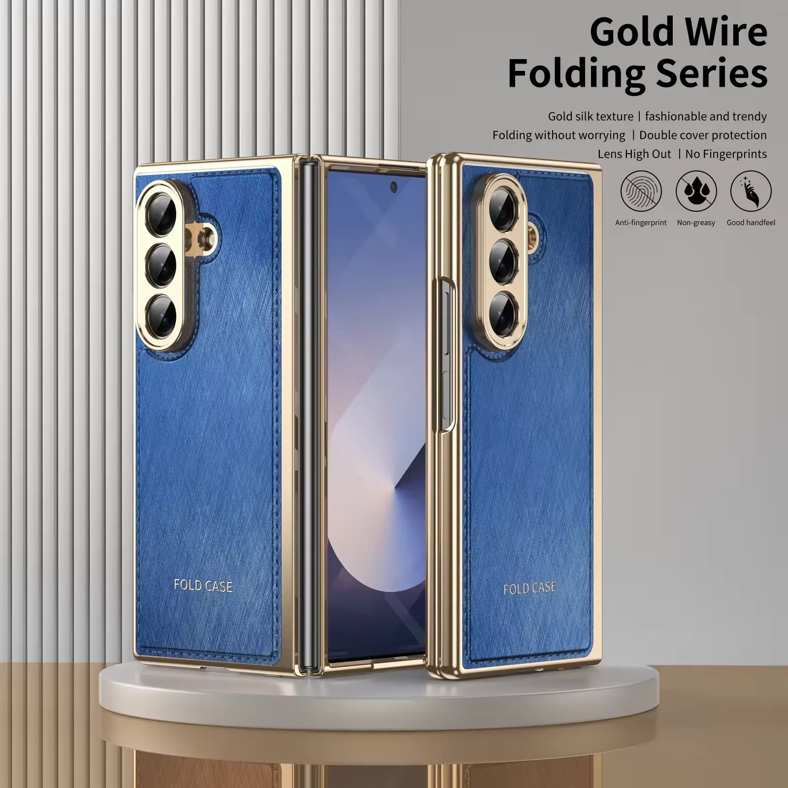 Gold Border Folding Case for Samsung Galaxy Z Fold