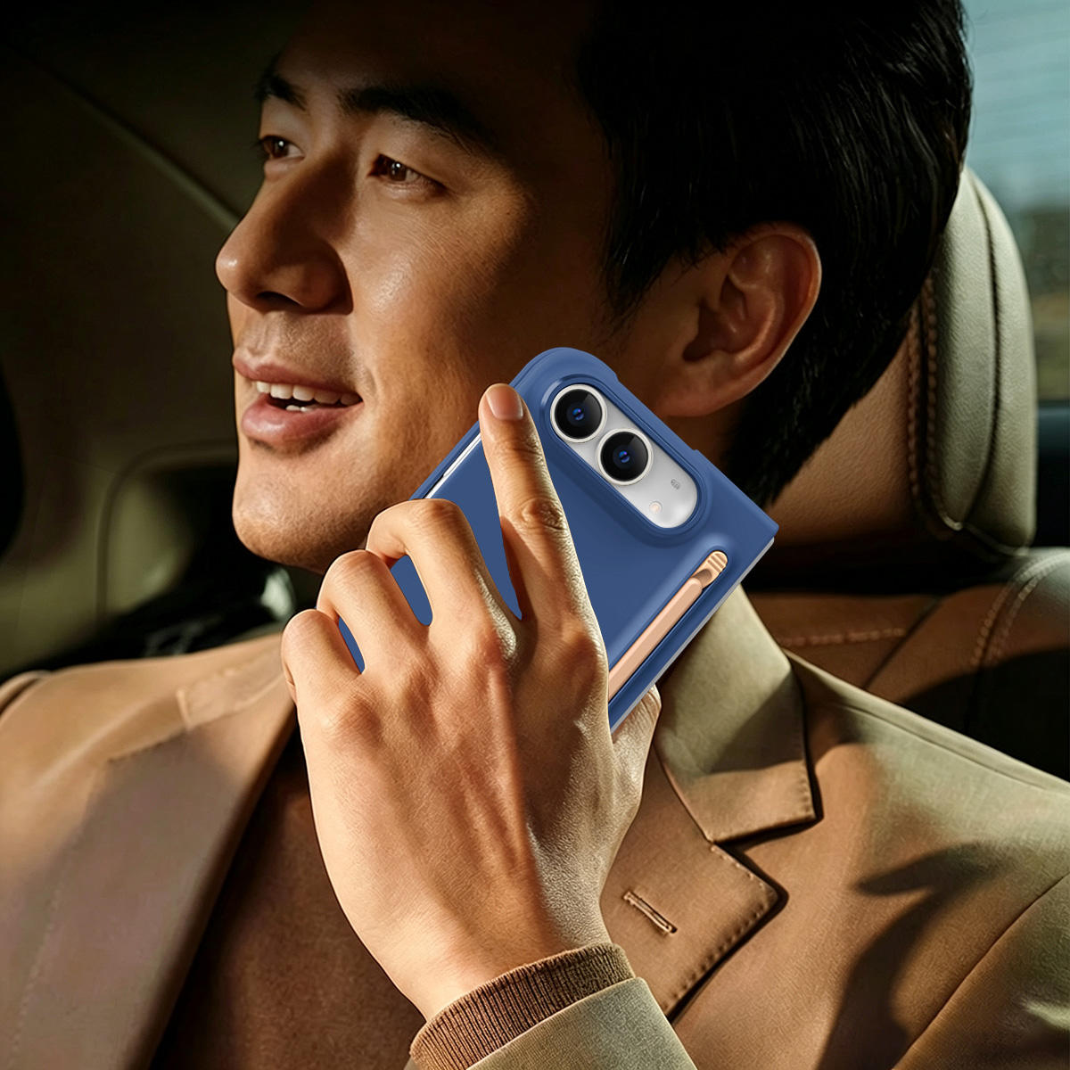 iPhone Duo Fold Business Style Matte Case with Stylus Pen