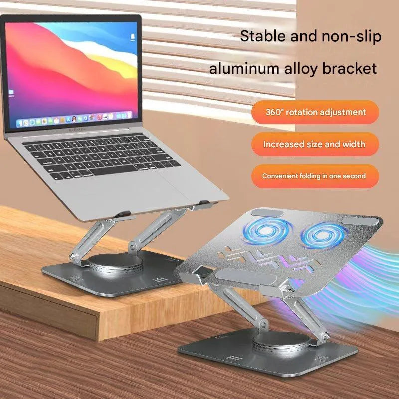 Carbon Steel Laptop and Tablet Stand with Cooling Fan