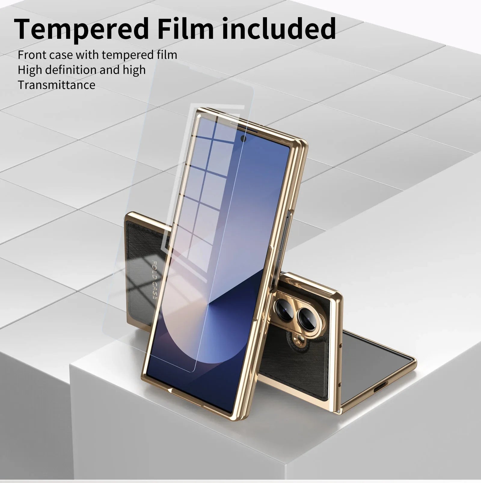 Gold Border Folding Case for Samsung Galaxy Z Fold