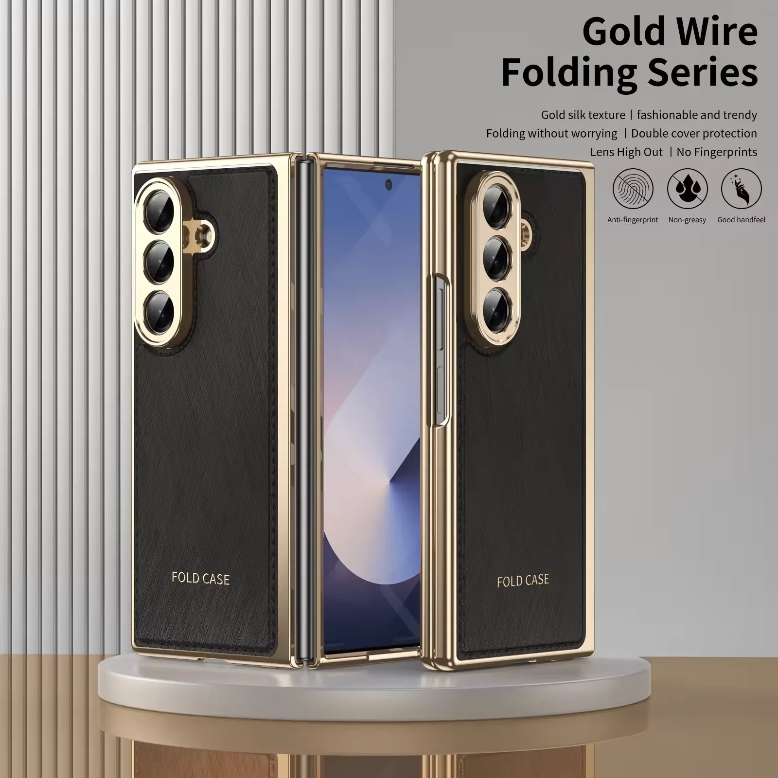 Gold Border Folding Case for Samsung Galaxy Z Fold
