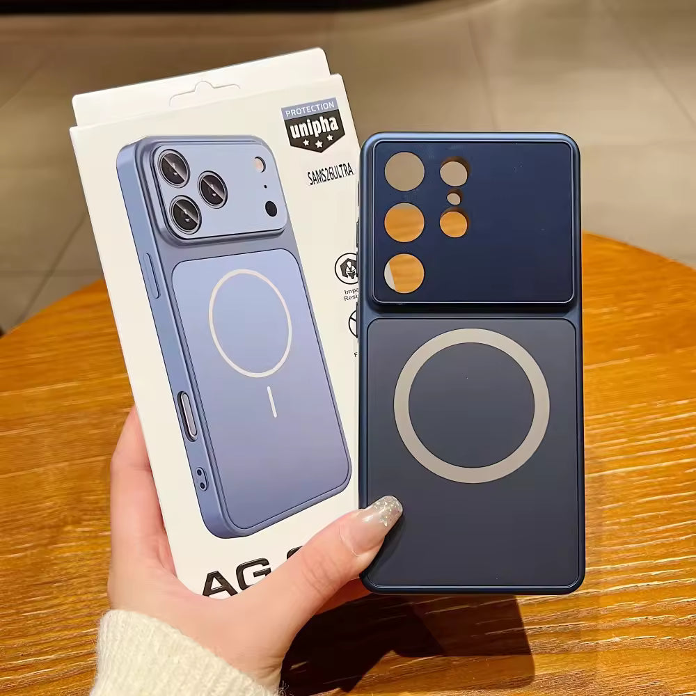 Magnetic Glass Camera Protective Phone Case