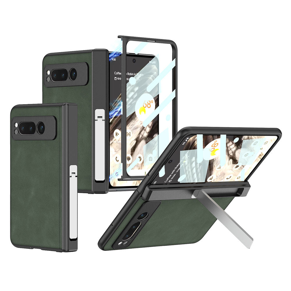 Magnetic Hinge With Kickstand Matte Leather
