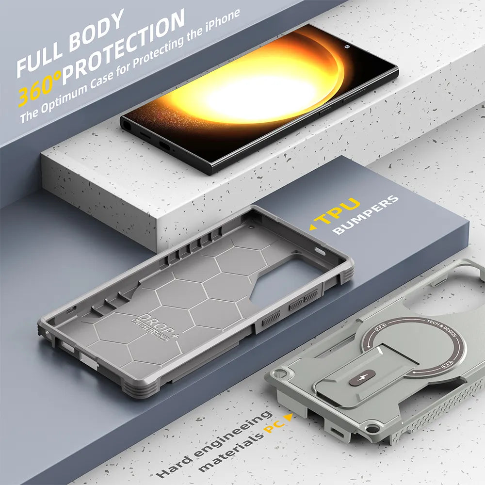 Hyper Grip Invisible Stand Case – Sleek Protection for Samsung.