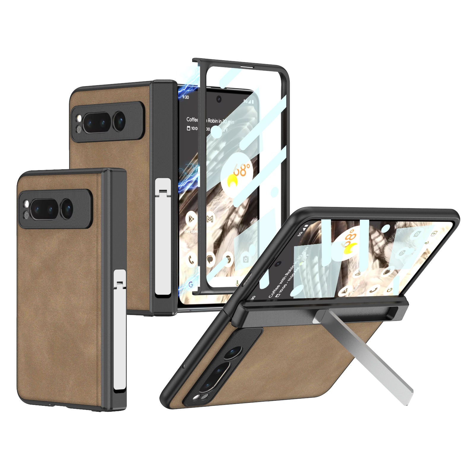 Magnetic Hinge With Kickstand Matte Leather