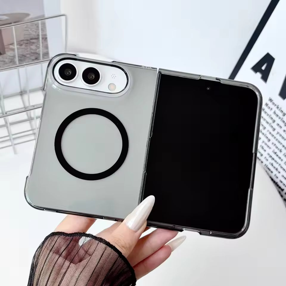 iPhone Duo Slim Frosted Clear Case with Magnetic Ring