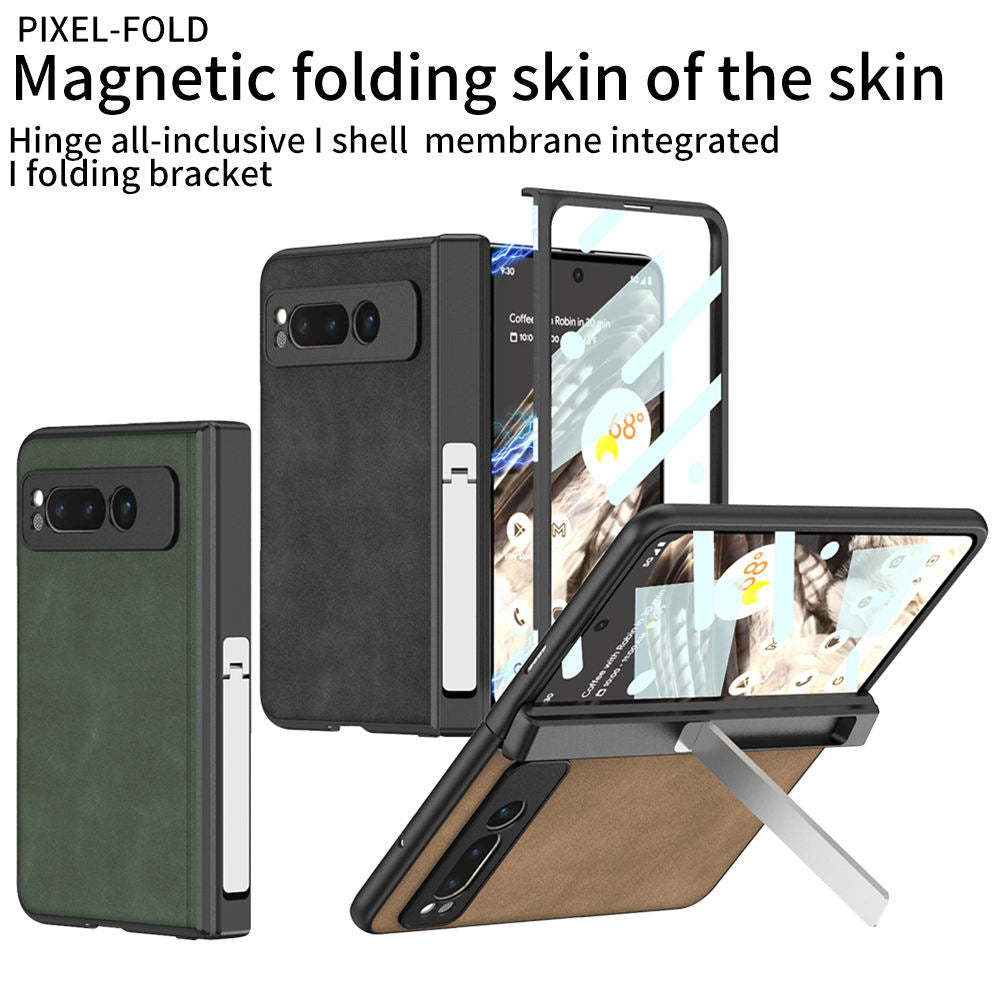 Magnetic Hinge With Kickstand Matte Leather