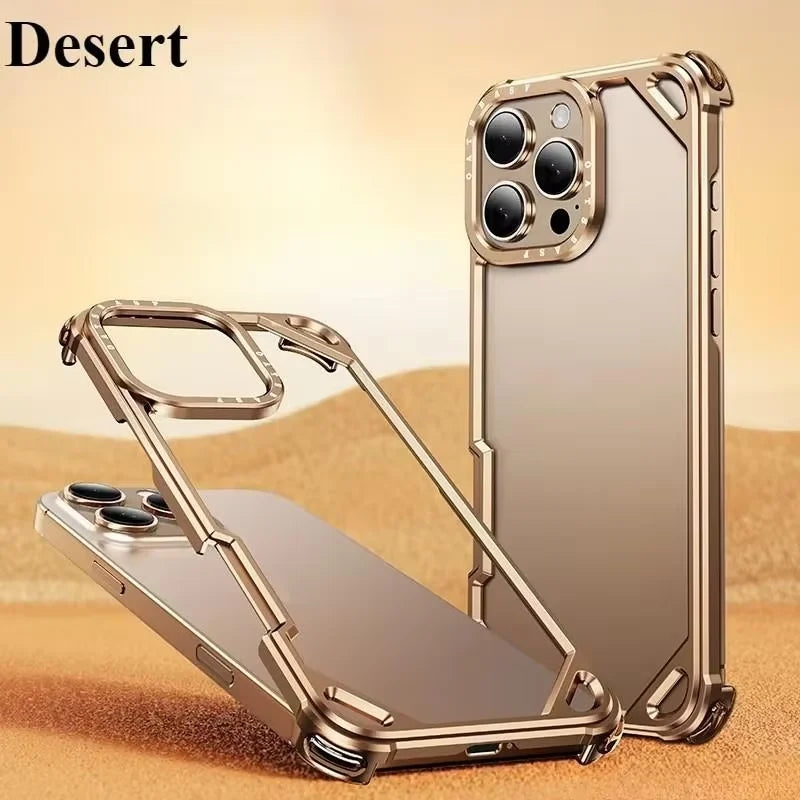 Forged Hollow Metal Guard Case for iPhone – Ultimate Protection & Style