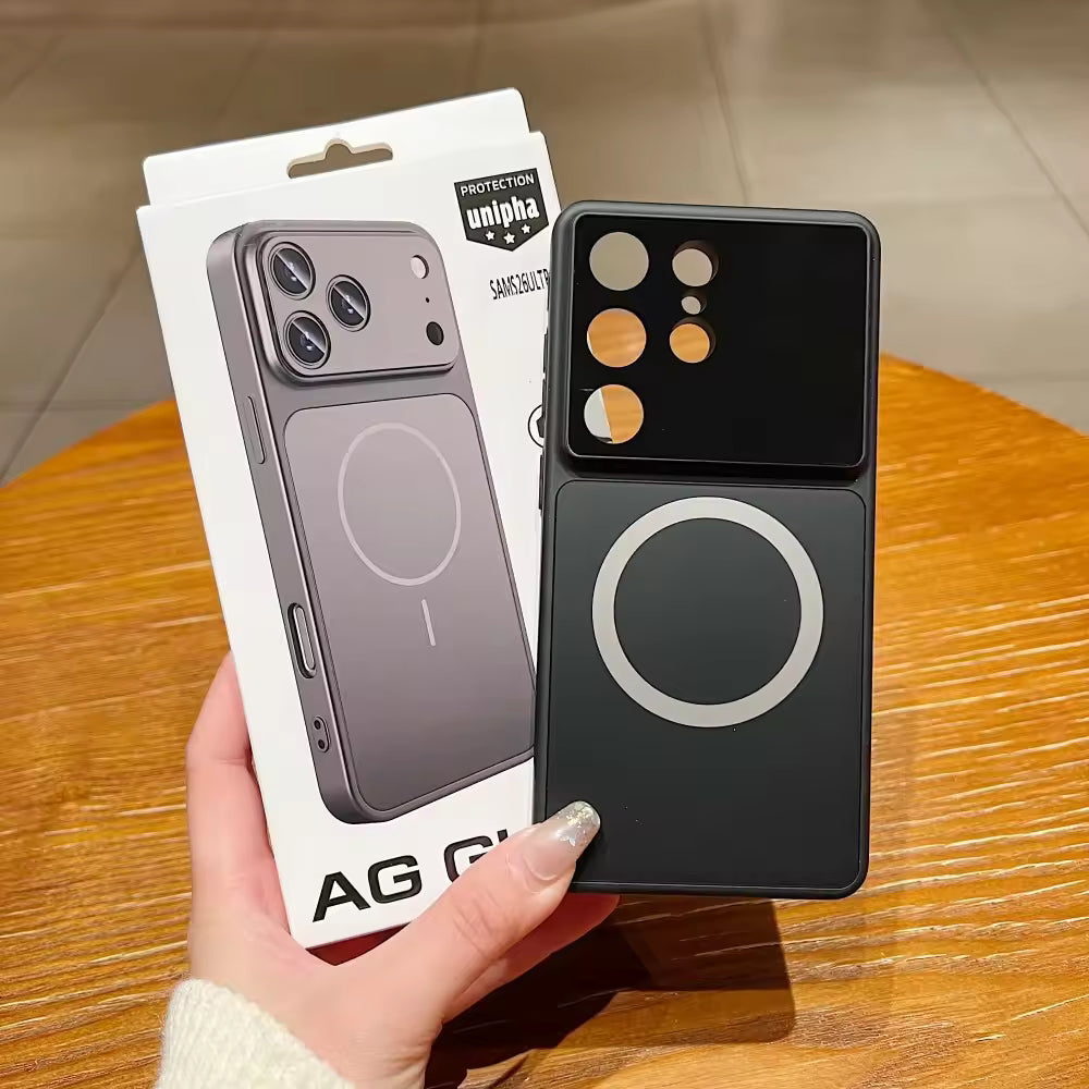 Magnetic Glass Camera Protective Phone Case