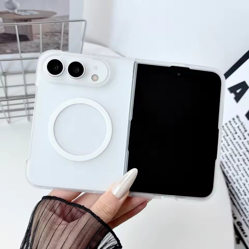 iPhone Duo Slim Frosted Clear Case with Magnetic Ring