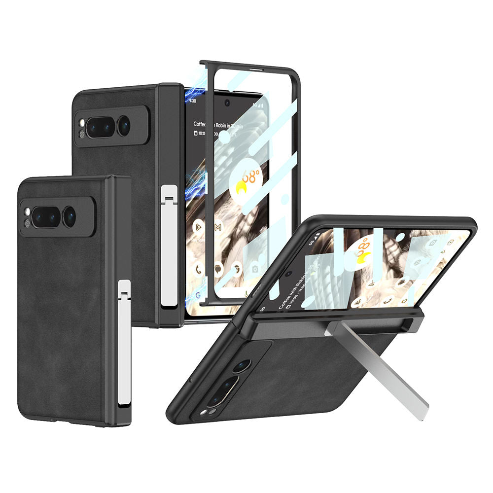 Magnetic Hinge With Kickstand Matte Leather