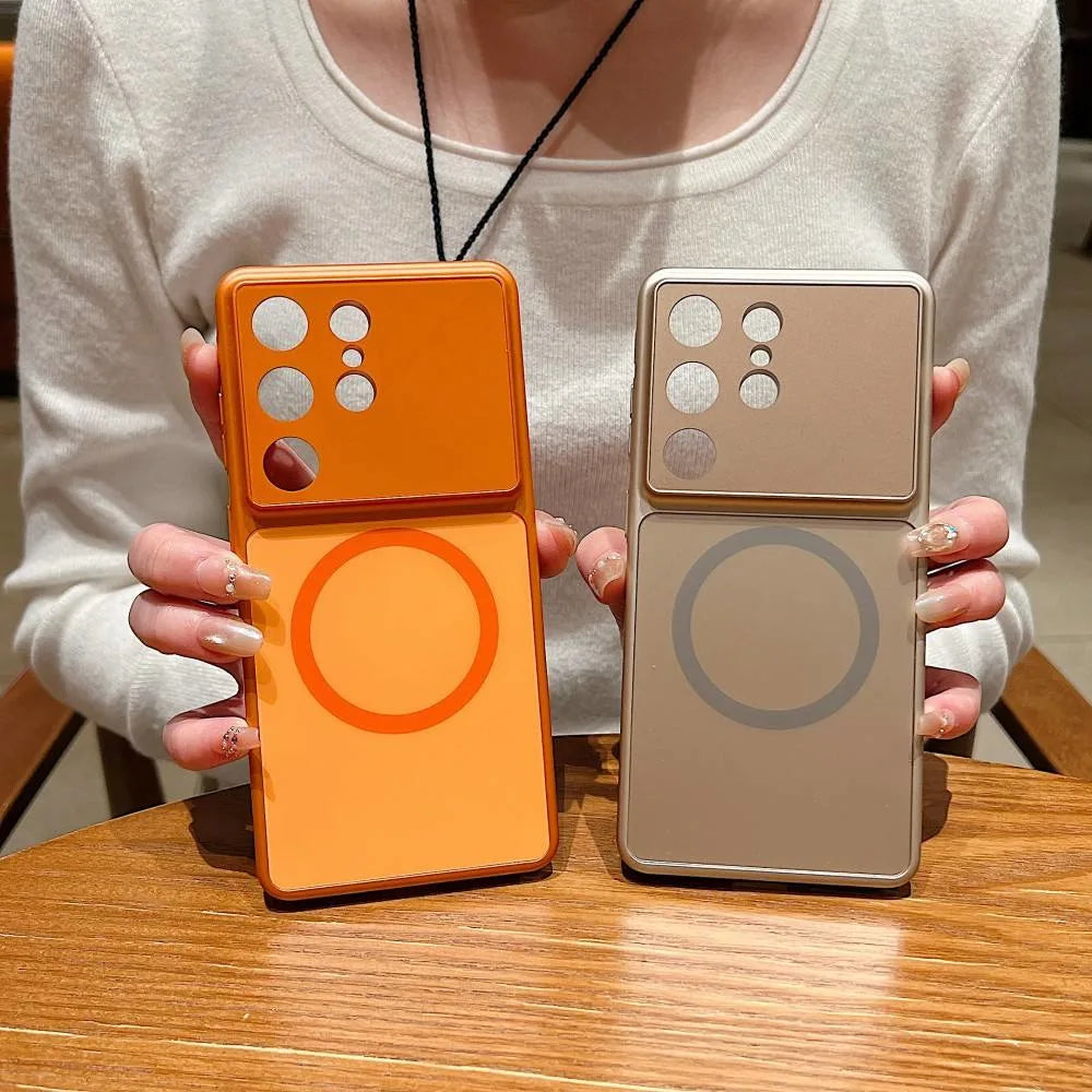 Magnetic Glass Camera Protective Phone Case