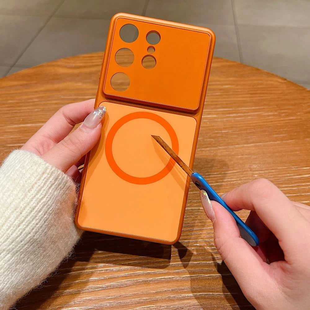 Magnetic Glass Camera Protective Phone Case