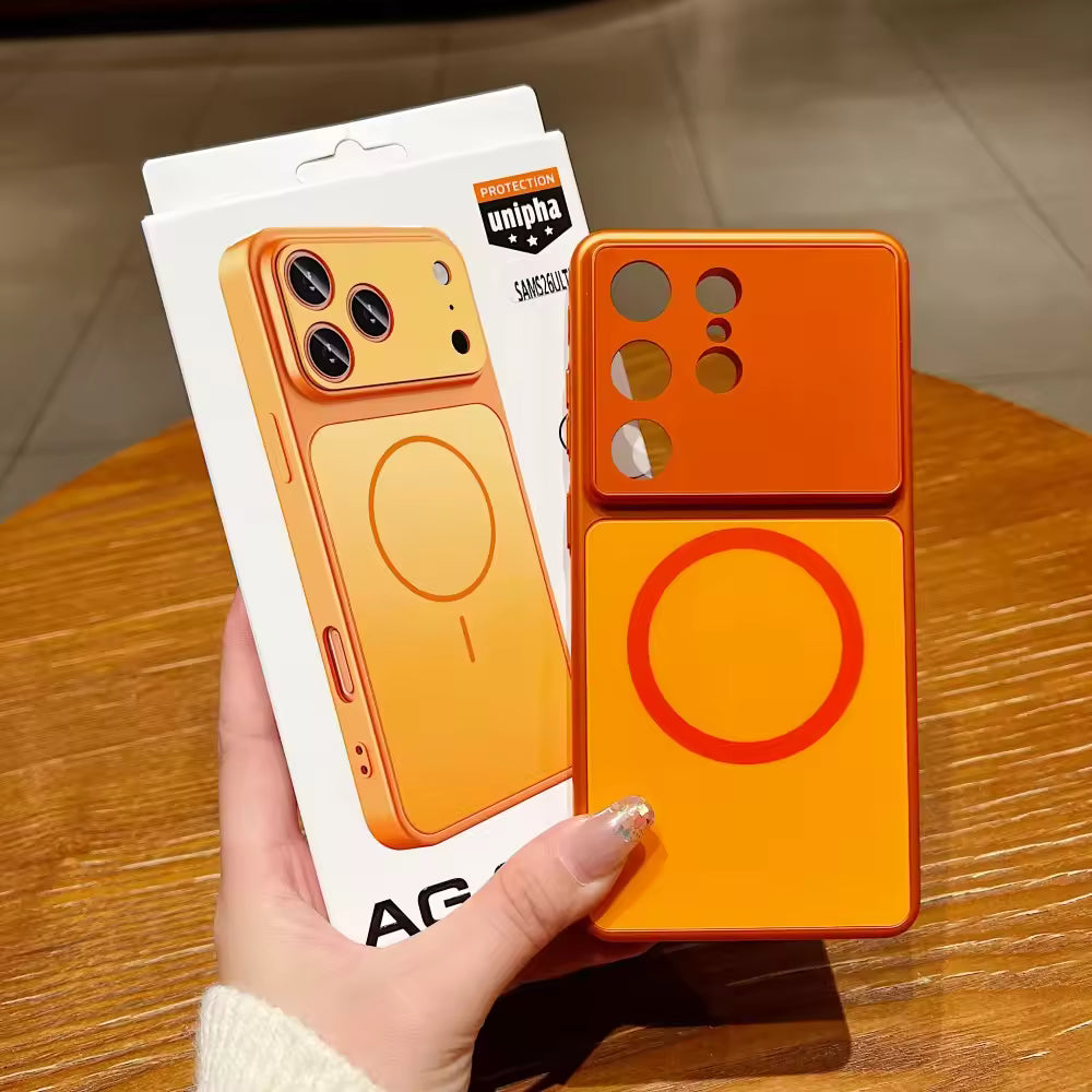 Magnetic Glass Camera Protective Phone Case