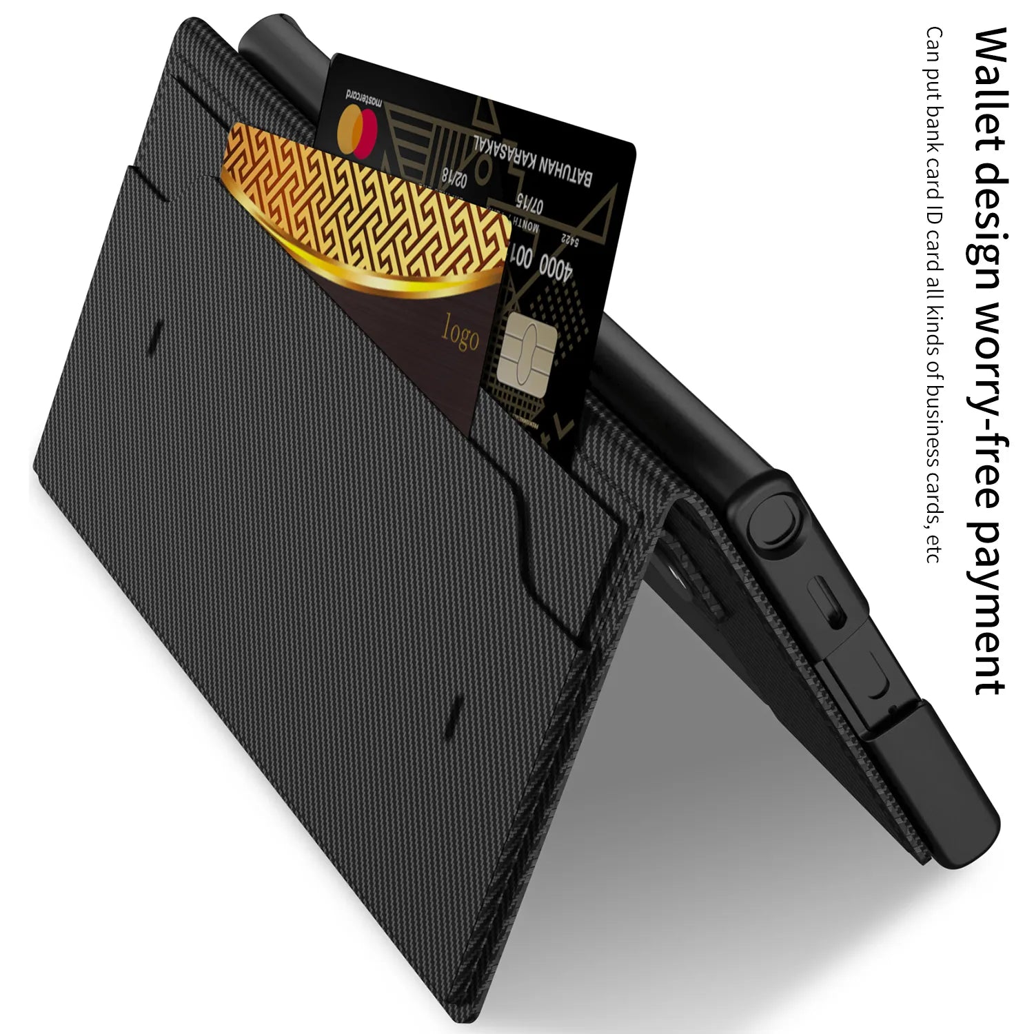 Folding Bracket Card Wallet Case for Samsung - *Luxury Meets Protection*.