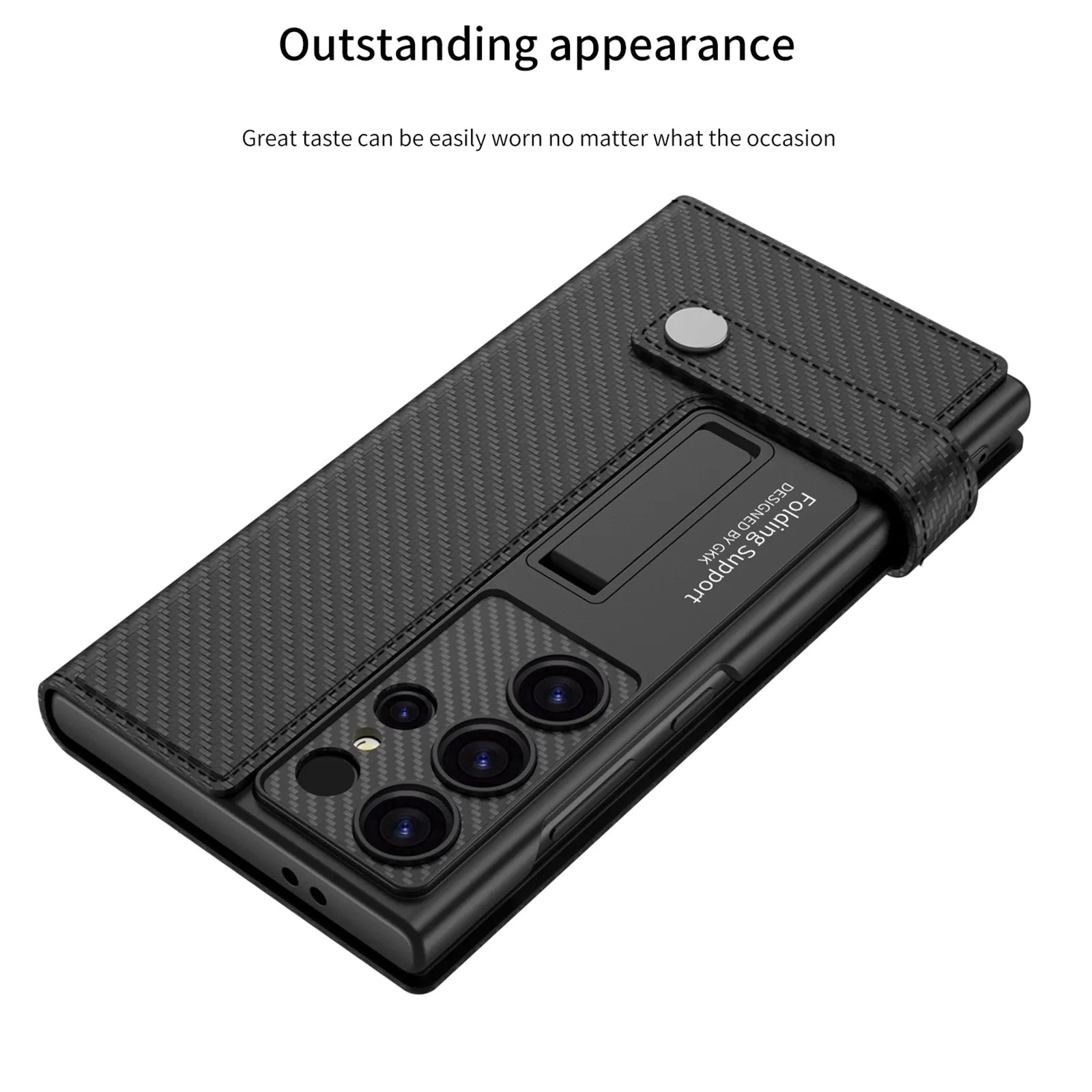 Folding Bracket Card Wallet Case for Samsung - *Luxury Meets Protection*.