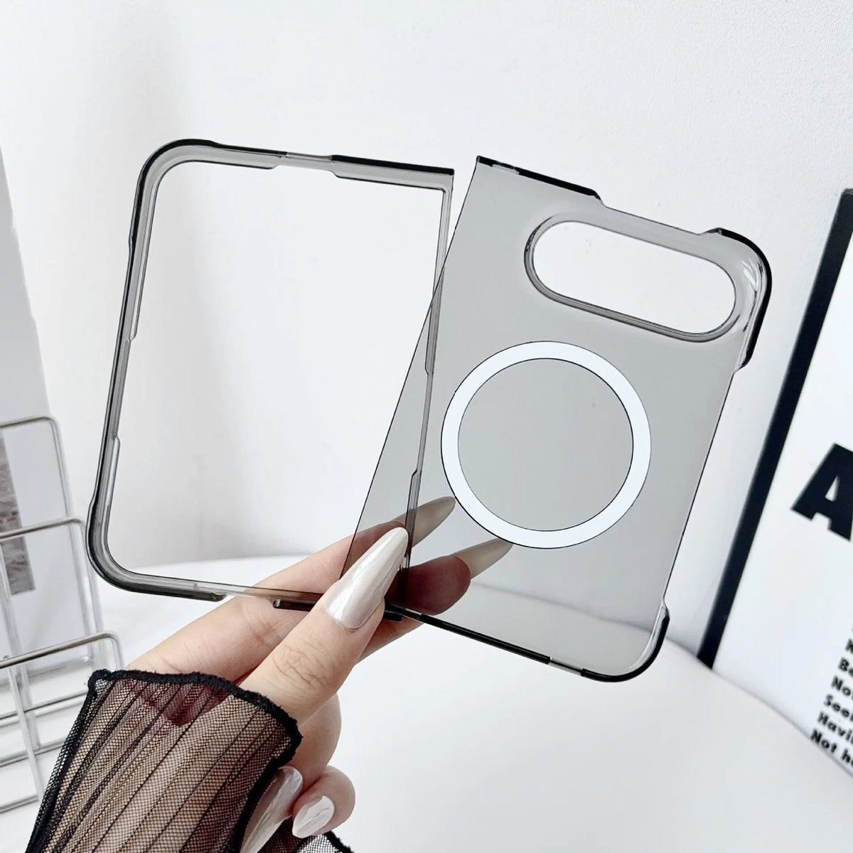 iPhone Duo Slim Frosted Clear Case with Magnetic Ring