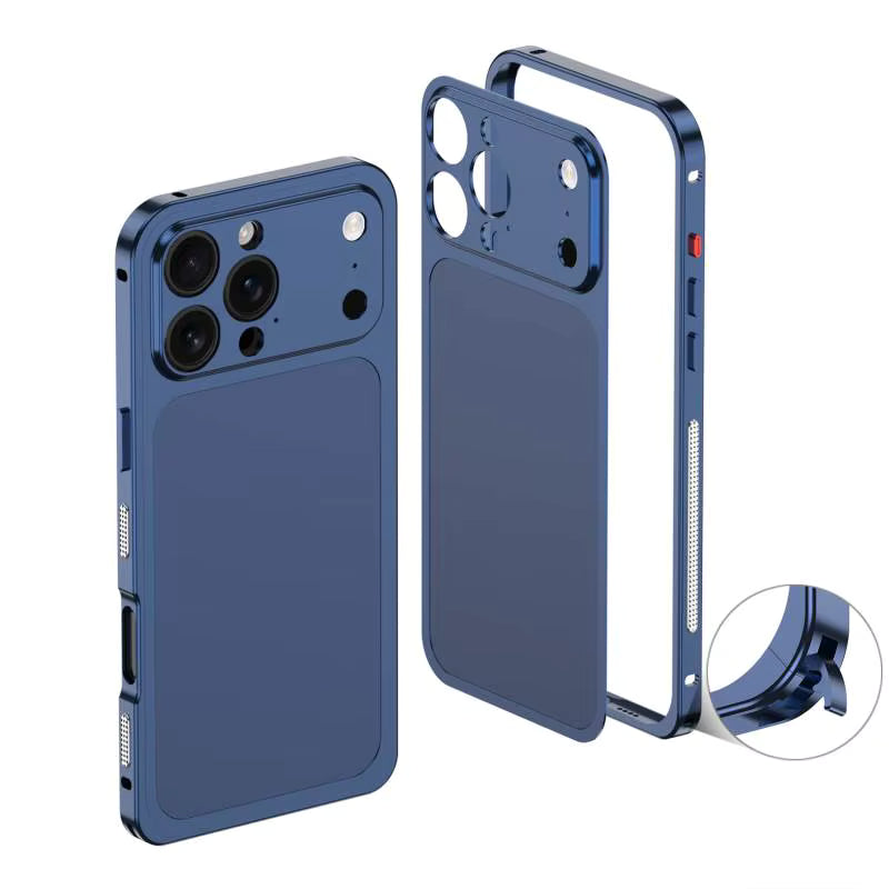 Metal Bumper Converter Case to iPhone 17 Pro Max – Stylish Colors Navy Blue