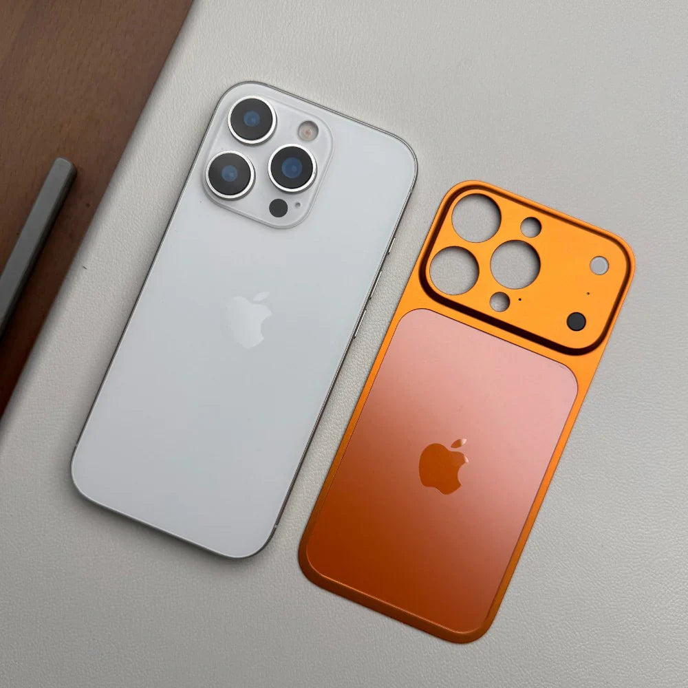  Metal Bumper Converter Case to iPhone 17 Pro Max – Stylish Colors orange