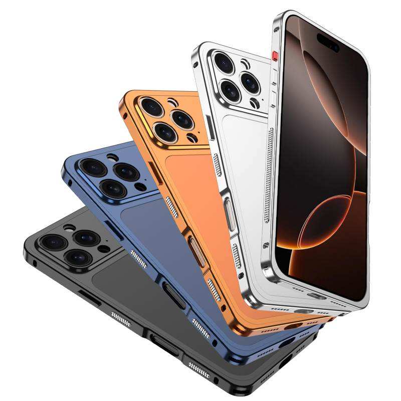 Metal Bumper Converter Case to iPhone 17 Pro Max – Side Profile blue