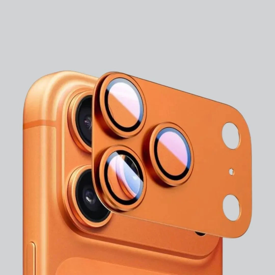 Metal Shield iPhone lens protector orange