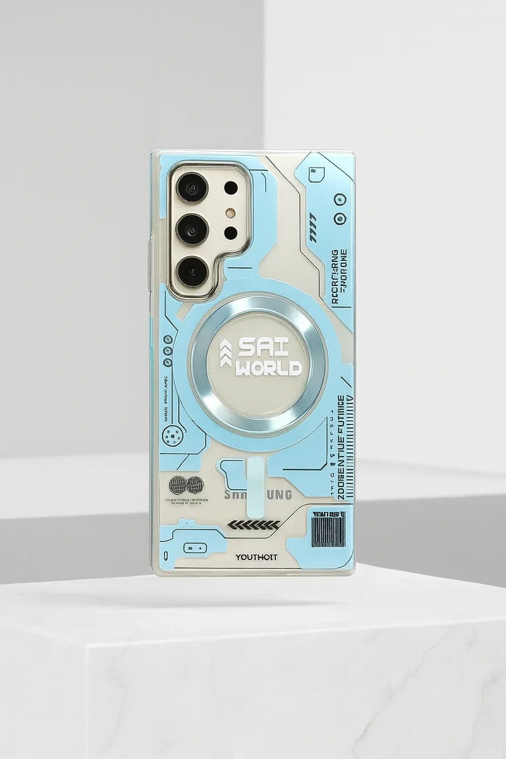 Metaverse case with futuristic digital design phone cover