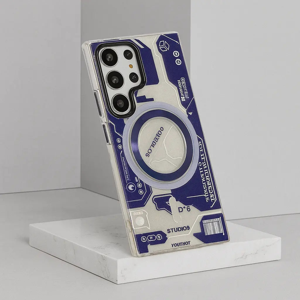 Premium Metaverse design smartphone back cover purple