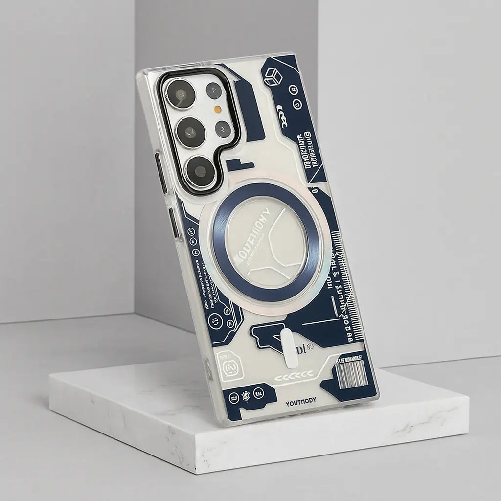 Metaverse case with futuristic digital design phone cover