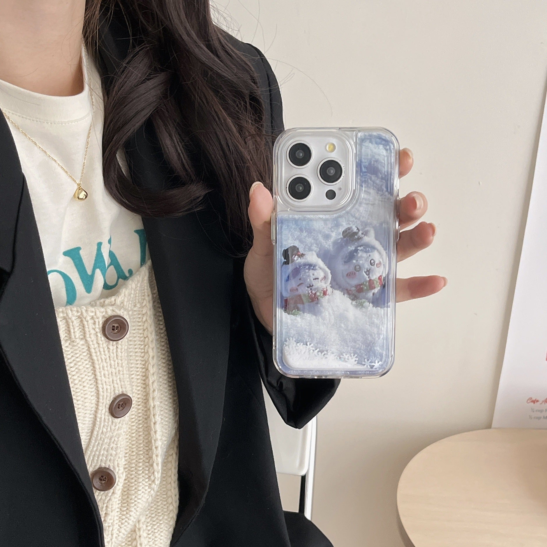 *PREMIUM* Frosted Quicksand Snowman Case